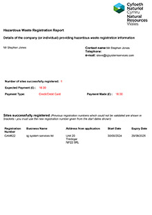 Waste Carrier Licence 